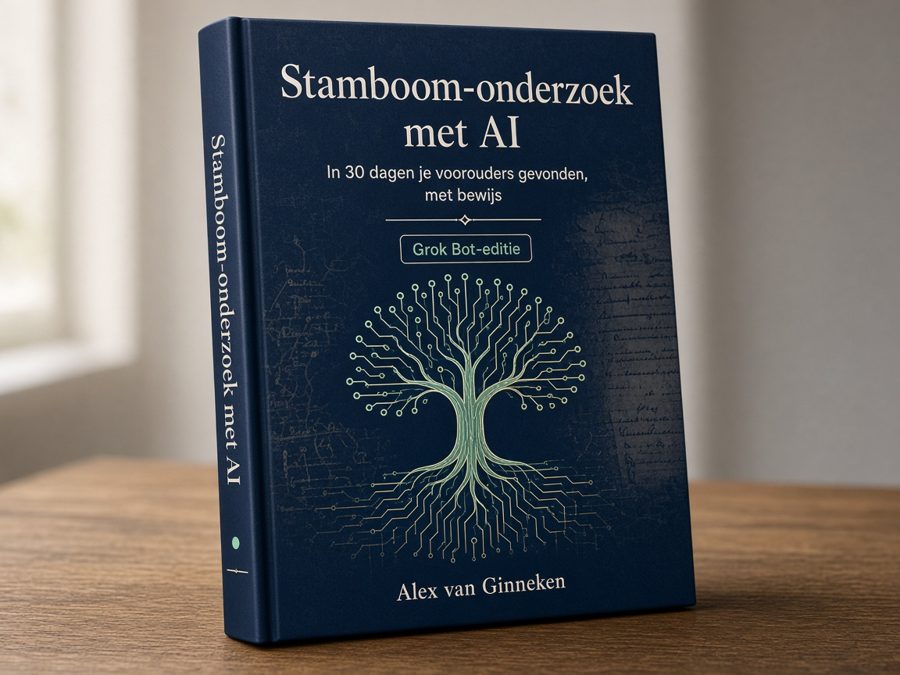 Het boek Stamboomonderzoek met AI, Grok Bot-editie